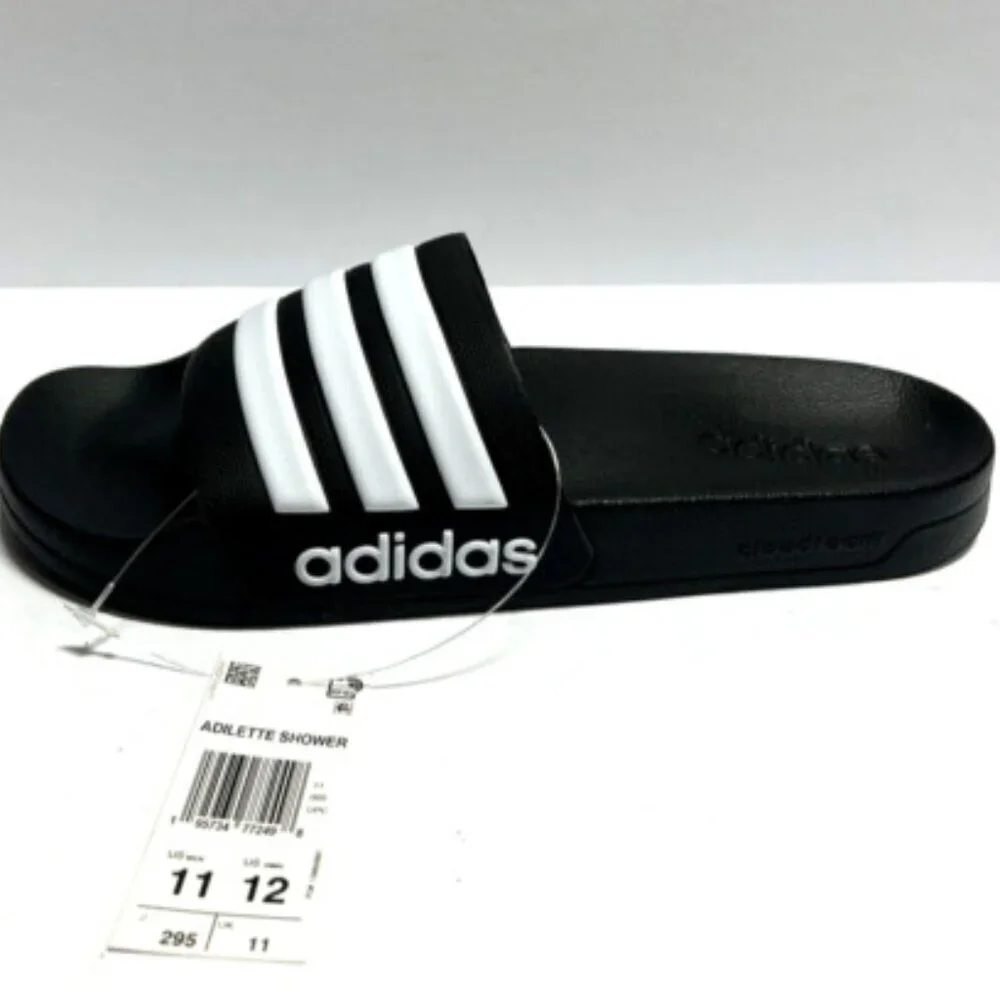 adidas Mens adilette Shower Sandal Black Size 11 M